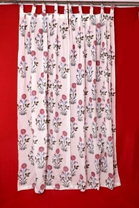Indian Floral Print Hand-Block Curtain Window Boho Valance Living Room - Picture 1 of 3