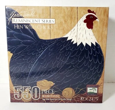 NEW Warren Kimbell Reminiscent Series HEN WITH CHICKS 550 Pc Puzzle SEALED - Image 1 of 4