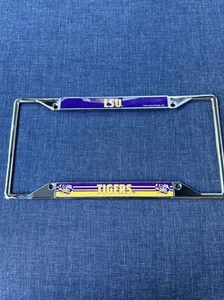 Louisiana State LSU Tigers NCAA Chrome EZ View 4 corner License Plate Frame - Picture 1 of 12