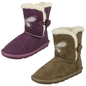 Girls Spot On Faux Fur Lined Short Boots - Picture 1 of 19