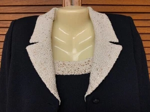 ST. JOHN EVENING 8 BLACK CAP SLEEVE SANTANA KNIT DRESS & JACKET PEARL DETAIL - Picture 1 of 24