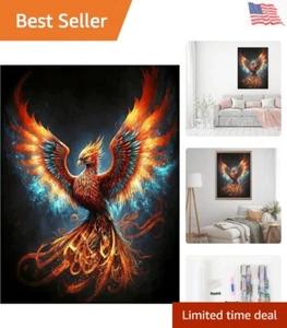 Phoenix Diamond Art Kits for Adults,DIY 5D Fire Phoenix Diamond Painting Kits fo - Picture 1 of 11