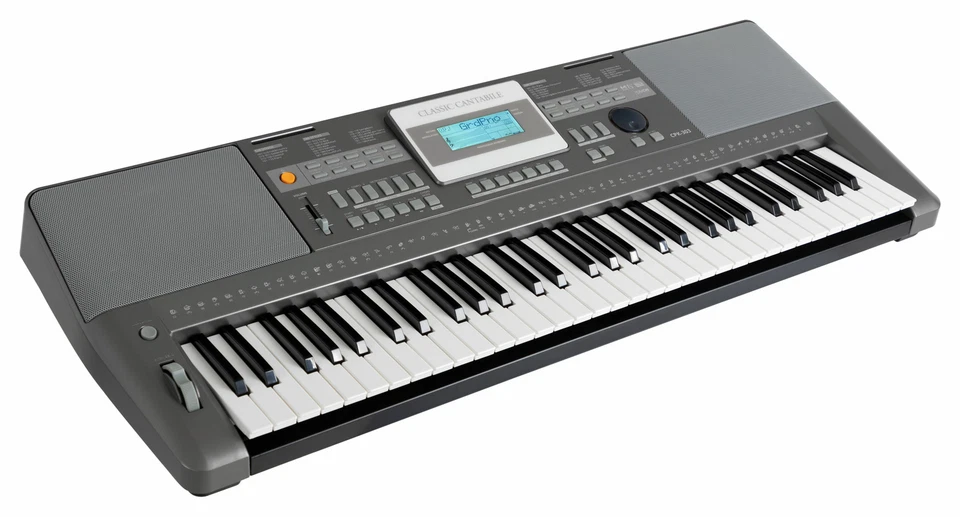 Keyboard 61 Tasten Digital Piano Sounds Rhythmen Lernfunktion Musik USB LCD grau - Bild 1 von 4