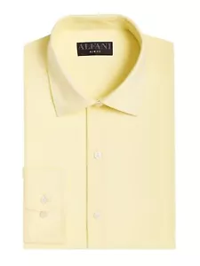 ALFANI Pastel Yellow Slim Fit Stretch Dress Shirt NEW XL 17 17-1/2 34/35 - Picture 1 of 1