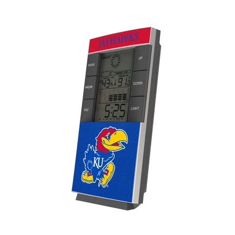 Kansas Jayhawks Solid Wordmark Digital Desk Clock Cover