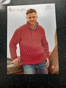 KNITTING PATTERN---ADULTS    CABLED SWEATER--STAND UP COLLAR----9036D