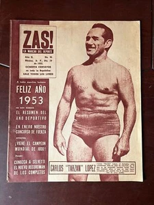 VTG Mexican wrestler ZAS Sports Magazine lucha libre TARZAN LOPEZ from 50s - Picture 1 of 8