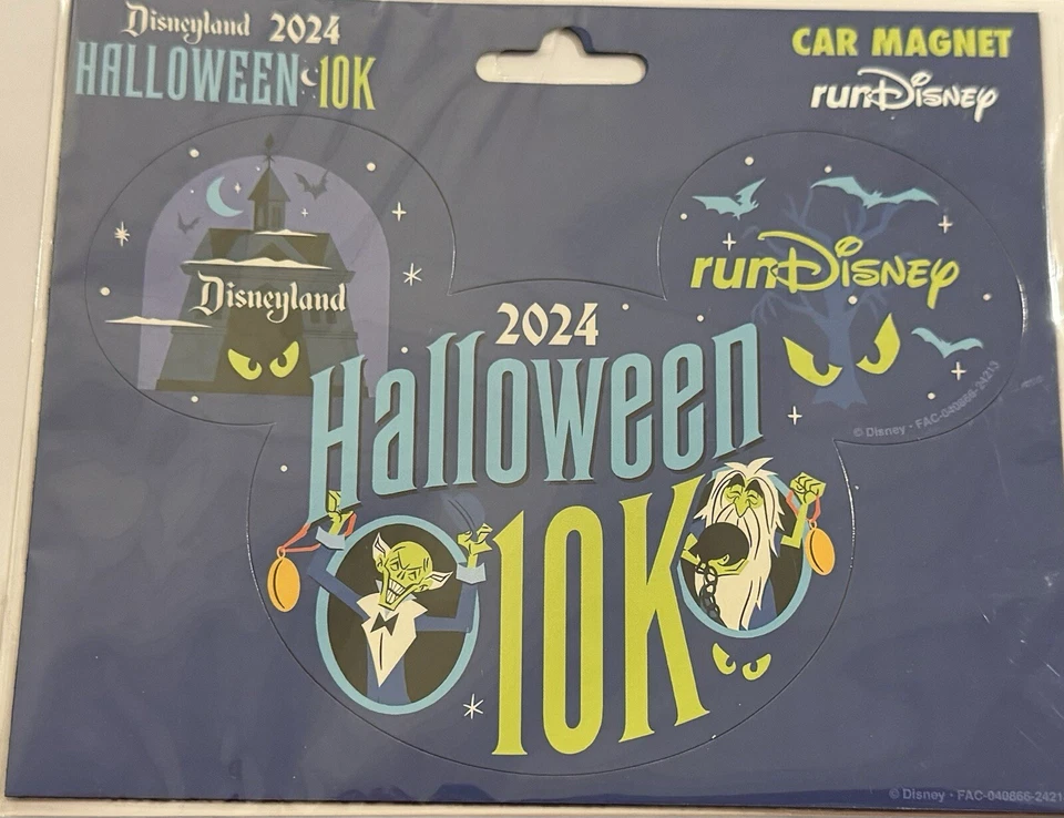 Ímã de carro Disney RunDisney Disneyland 2024 Halloween 10K Run Haunted Mansion - Imagem 1 de 1
