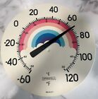 Thermomètre mural arc-en-ciel Springfield 12 pouces couverture dôme en plastique vintage