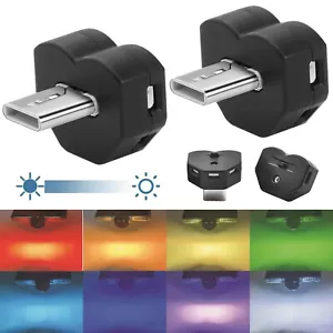 2x USB Ambient Light 8-Colour Gradient Mini Led USB C Laptop Car Centre Console - Picture 1 of 8