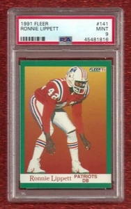 1991 Ronnie Lippett Fleer #141 PSA 9 como nuevo pop 1 ninguno superior New England Patriots - Imagen 1 de 1