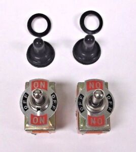 2 BBT Brand On/Off/On 12 volt 20 amp 6 Terminal Toggle Switches w Boots 