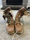 Sperry Top Sider Brown Leather Lace Up Ankle Boots Plaid Women's 9 M 9817503