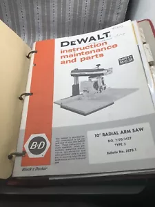 ENORME lotto manuali utente vintage anni 70 Sears Dewalt Black And Decker Skil - Foto 1 di 16