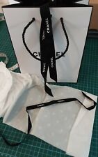 CHANEL White Carrier Gift Bag, Ribbon and Tissue Paper Bag L18×H23×W9cm
