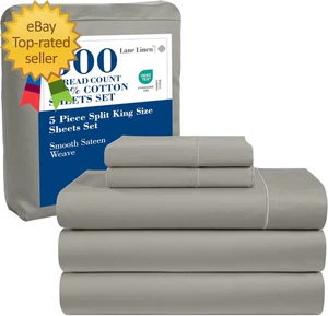 Split King Sheets Sets for Adjustable Beds 5 Pcs 600 TC Split King Sheets Set - Picture 1 of 2