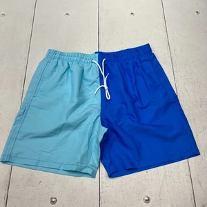 Manfinity 2 Tone Blue Pull-On Drawstring Swim Trunks Man's Size X-Large NEW - Picture 1 of 6