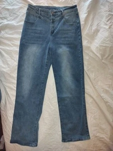 Fashion Nova Blue Mom Jeans Size XL Women's Or 32x29 Mens High Rise Straight Leg - Picture 1 of 5