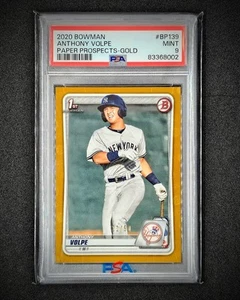2020 Bowman Anthony Volpe #BP-139 GOLD PARALLEL /50 PSA 9 - Picture 1 of 2