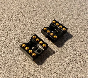 2 piezas NUEVO Oro AUGAT 8 pines DIP Pin Dorado y Contacto Dorado Marco Cerrado Enchufe IC - Imagen 1 de 7