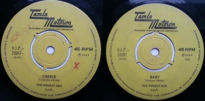 THE HONEST MEN CHERIE/BABY 1969 MONO YELLOW TAMLA MOTOWN MEGARARE CHILEAN PRESS! - Image 1 of 4
