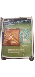 Vintage Bucilla Needlepoint Pillow Kit “Bargello Patchwork” Retro Colors NEW! - Picture 1 of 4
