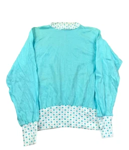 Vintage 1970s Hanes Girls Youth Size 10 66-83 LBS Blue White Cute Shirt FLAWS - Picture 1 of 7