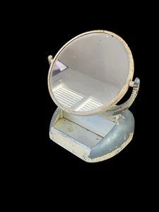Vintage 1930's Art Deco Glamor Make-Up Mirror Lighted Streamline Magnify - Imagen 1 de 10