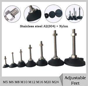 M5 M6 M8 M10 M12-M24 Leveling Machine/Furniture Feet Screw in Height Adjustable - Picture 1 of 95