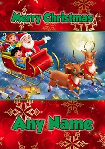 PERSONALISED CHRISTMAS CARD CHILDREN GIRLS BOYS SON DAUGHTER GRANDSON NEPHEW - Picture 1 of 1