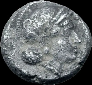Baktria, Athenian Series AR Hemidrachm Oxus region 295/3- 285/3 BC. Owl.  Rare - Picture 1 of 2