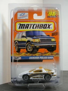 1998 Matchbox Series Road Rescue Camaro Police Car White 1:64 Scale  - Picture 1 of 3
