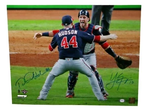 Dakota Hudson Yan Gomes Signed 16x20 Photo Nationals 2019 WS "Last Out" PSA/DNA - Picture 1 of 4