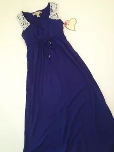 Speechless Girl Crochet Maxi Dress Holiday Fancy Size 7 8 10 12 14 16 Royal Blue - Picture 1 of 3