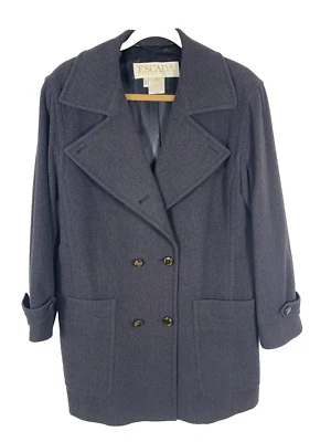 ESCADA Margaretha Ley Angora Wool Blazer Jacket Coat Gray Sz 40 Made In Germany - Image 1 of 4