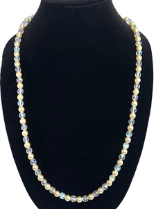 Vintage Signed Joan Rivers Faux Pearl And Crystal Necklace Rhinestone On Closure - Picture 1 of 6