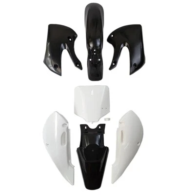 4 kits de carrocería de carenados de guardabarros delantero de plástico negro+3 blanco panel lateral guardabarros trasero Foto 1 de 4