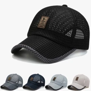 Breathable Men's Snapback Quick Dry Mesh Baseball Cap Outdoor Sun Golf Hat NEW - Picture 1 of 22