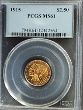 1915 $2.50 Indian Head Gold Quarter Eagle PCGS MS61