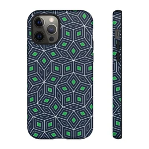 Blue & Green Penrose Phone Case - Tough Style - iPhone 12, Samsung Galaxy S20 - Picture 1 of 15