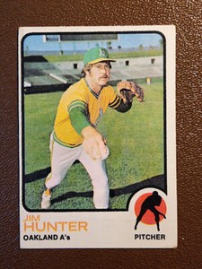 1973 Topps Baseball JIM "CATFISH" HUNTER #235 VG A's MLB Hall-Of-Fame Pitcher