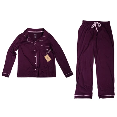 Pijama Born Talla Grande Ciruela Botón Cuello Top Cordón Pantalones Nuevo con Etiquetas Foto 1 de 3