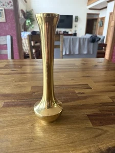Vintage Classic Looking Brass Bud Vase 8 1/2 inches tall - Picture 1 of 4