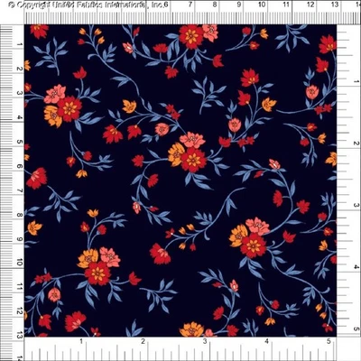 Challis Rayon Printed Fetching, Floral Woven Fabric, Soft Dress Material - Image 1 of 3