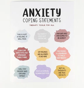 Selbsthilfe Therapie Poster Angst Bewältigung Aussagen 8x10 Motivation Inspiration - Bild 1 von 1
