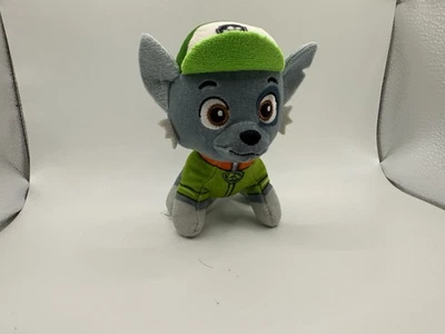 NICKELODEON PAW PATROL Rocky the Eco Pup 5” Floppy Plush Green Gray Puppy Dog - Image 1 of 4