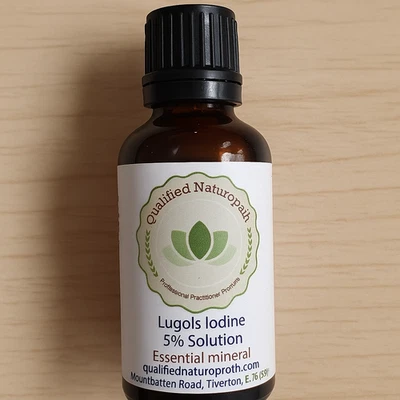 QUALIFIED NATUROPATH - PROFESSIONAL PRACTITIONER PRODUCTS Lugols Iodine 5% Solution 50ml | Essential Mineral Supplement with Dropper Top
