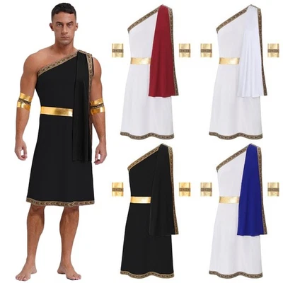 MARKENLOS DE Herren Römische Toga Griechischer Gott Kostüm Caesar Karneval Cospaly Kostüm