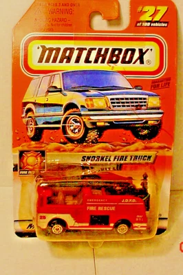 Matchbox 27 Snorkel Fire Truck Fire Rescue Red 1/64 - Image 1 of 3