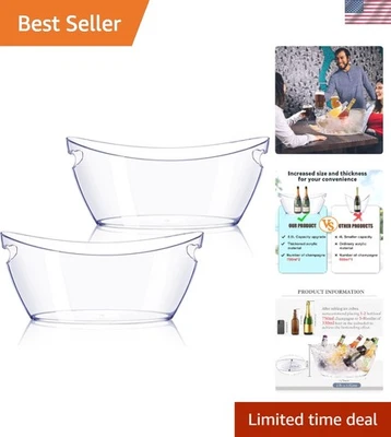 Juego de 2 cubos de acrílico para bebidas frías para fiesta para champán cerveza coc... Foto 1 de 4